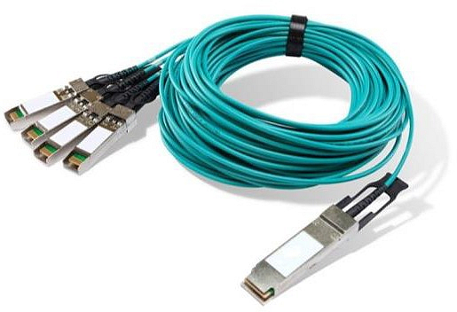 Active optical cable 100G QSFP28 to 4x 25G SFP28 application