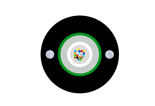 Outdoor unitube cable 2-12 F (GC), CST Armoured + Steel Wire Embedded